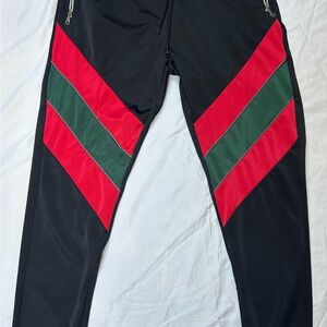 Hudson Jeans Outerwear Jacket and Black Pants set with Red and Green Accents